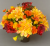 Cemetery pot with yellow & orange carnations