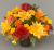 Cemetery pot with yellow & orange carnations